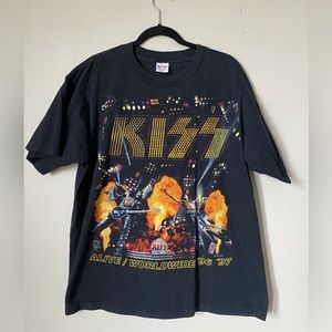 KISS 96 ALIVE WORLDWIDE VINTAGE TEE XL SINGLE STITCH